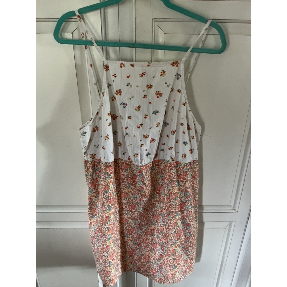 American Eagle Floral Cotton Linen Mini Dress XL Mixed Print Spaghetti Strap